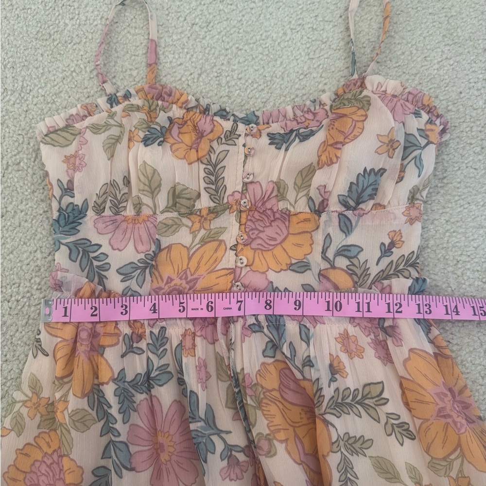 Patrons of Peace Pink and Orange  Floral Maxi Dress - Picture 5 of 8